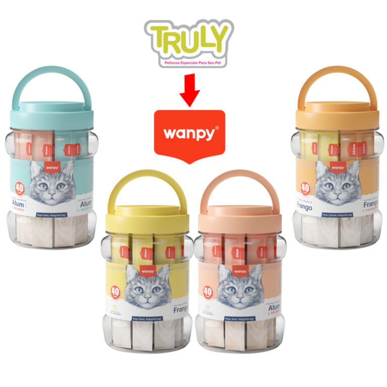 Petisco Para Gatos Wanpy Creamy Pote com 40 Tubos 