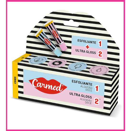 Carmed SOS Algodão Doce Kit Esfoliante Labial 10g