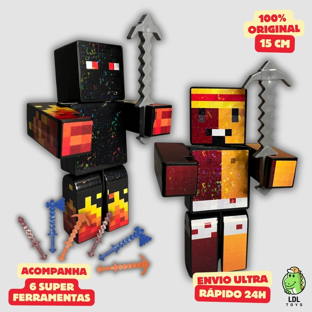 Kit 2 Bonecos Athos + Geleia Gamer Articulado Youtuber 15cm Algazarra