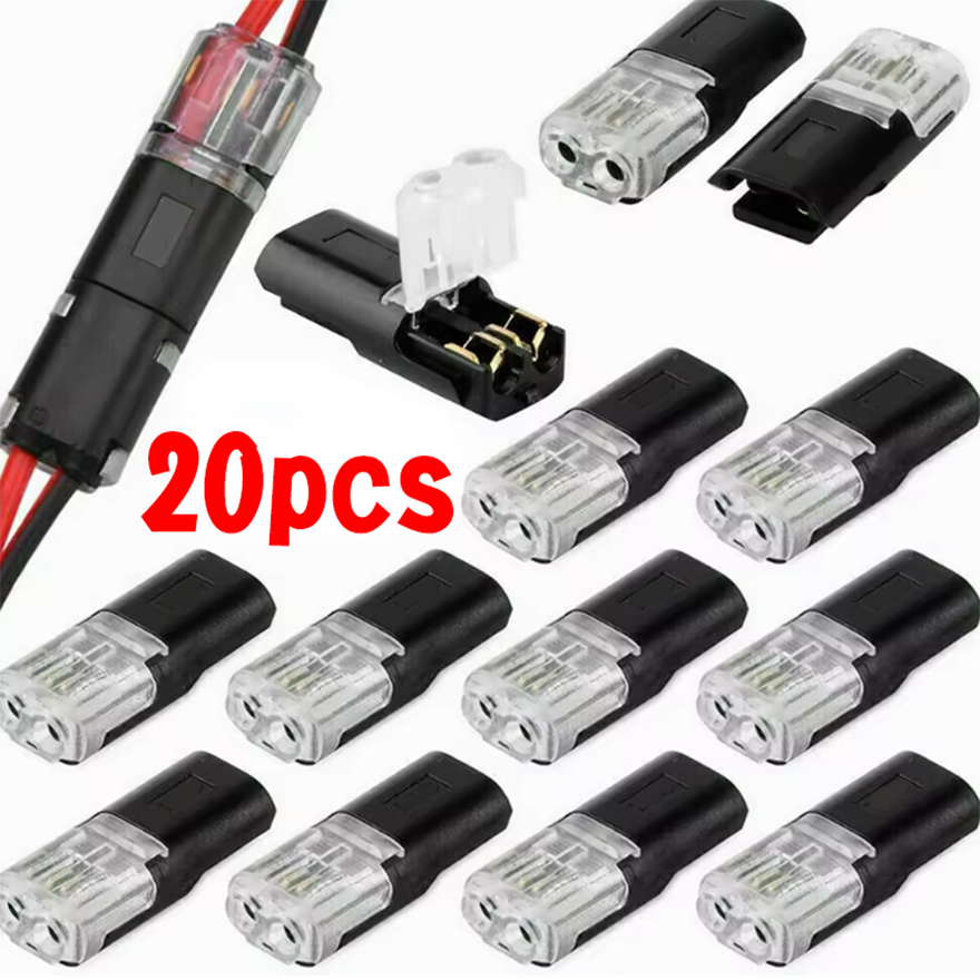 Conectores De Fio De Emenda Rápida , Terminais Plug-in Duplo De 2 Pinos E 2 Vias , Contato De Cobre