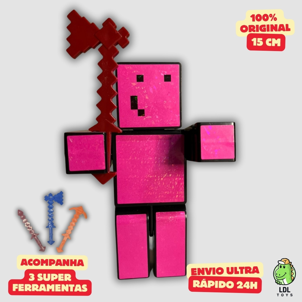 Boneco Melzinha 15cm Articulado Acompanha 3 Ferramentas Youtuber Algazarra