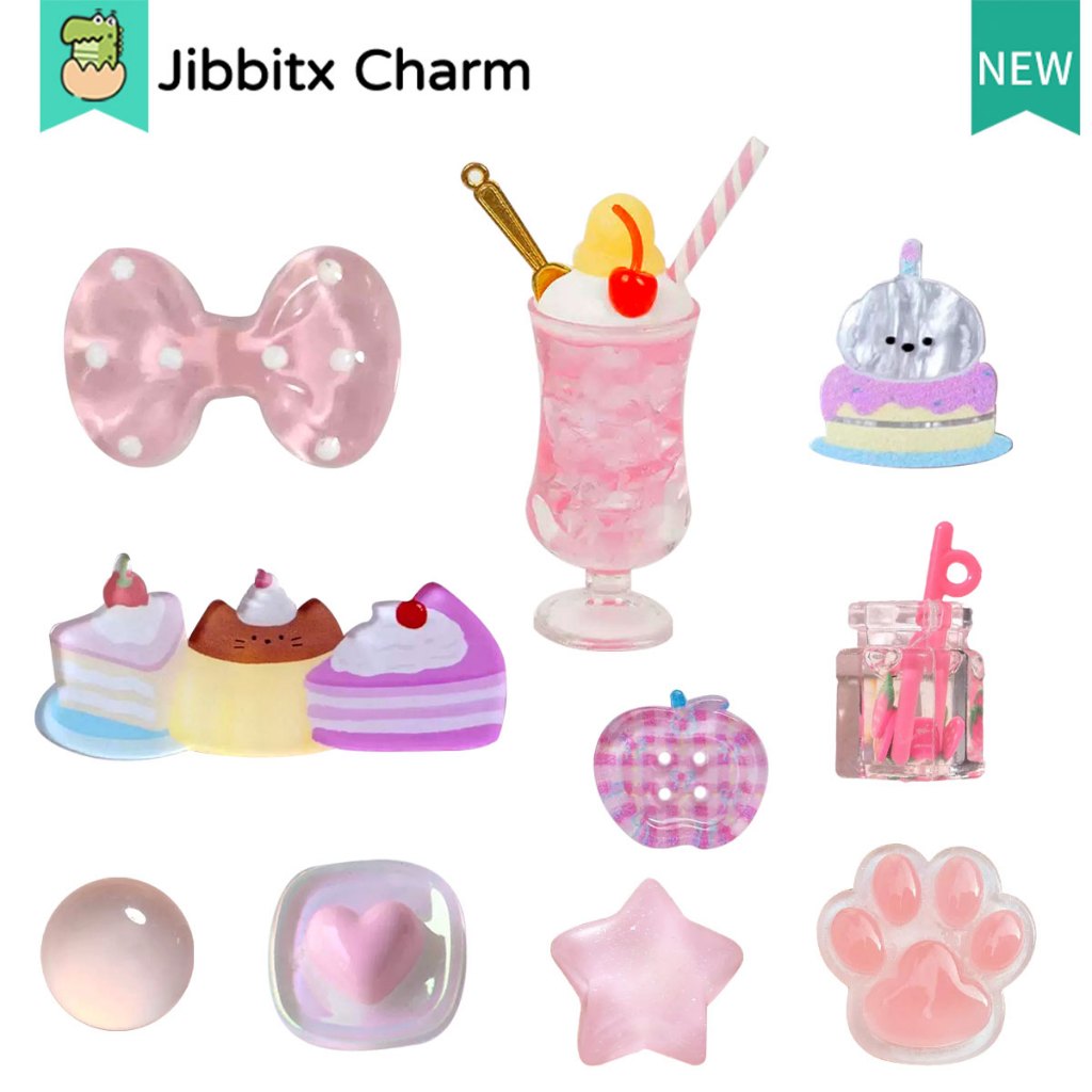 Jibbitx Moda Tamanco Charme Criativo Bonito Dos Desenhos Animados Padrão Colorido DIY Sapatos Fivela