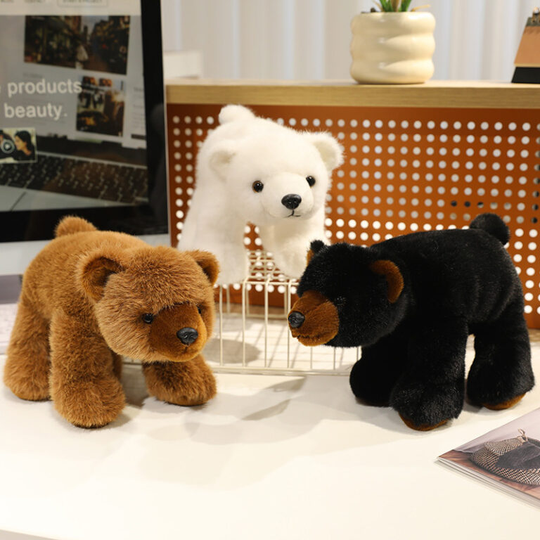 Simulação Preto Urso Marrom Polar Boneca De Pel