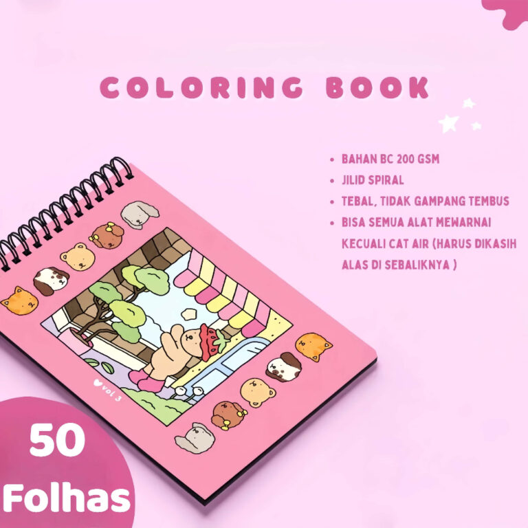 Livro de Colorir 50 Folhas CAPA DURA Holográfico 