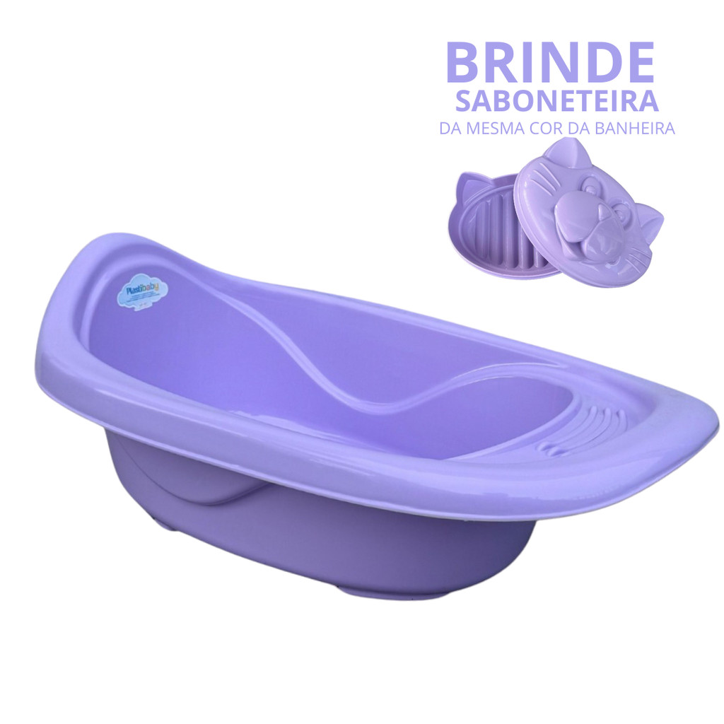 Banheira de bebe 22L Resistente Infantil Menina Lilas
