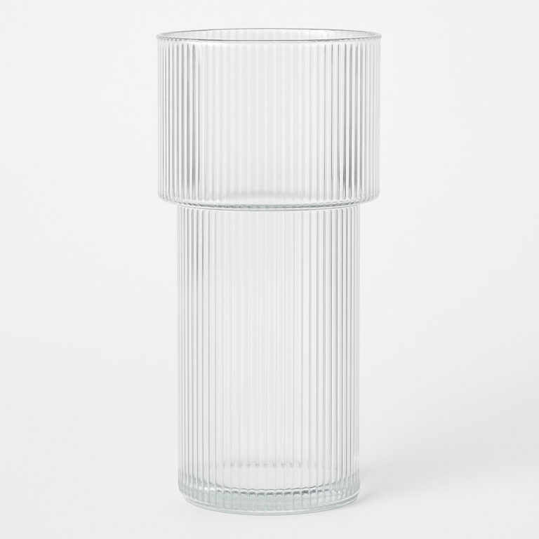 Vaso de Vidro Decorativo 24cm Transparente Flores 
