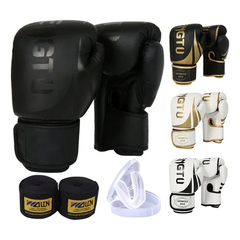 Luvas de boxe de luta grátis, tiras de Velcro, alças, parte 8-16