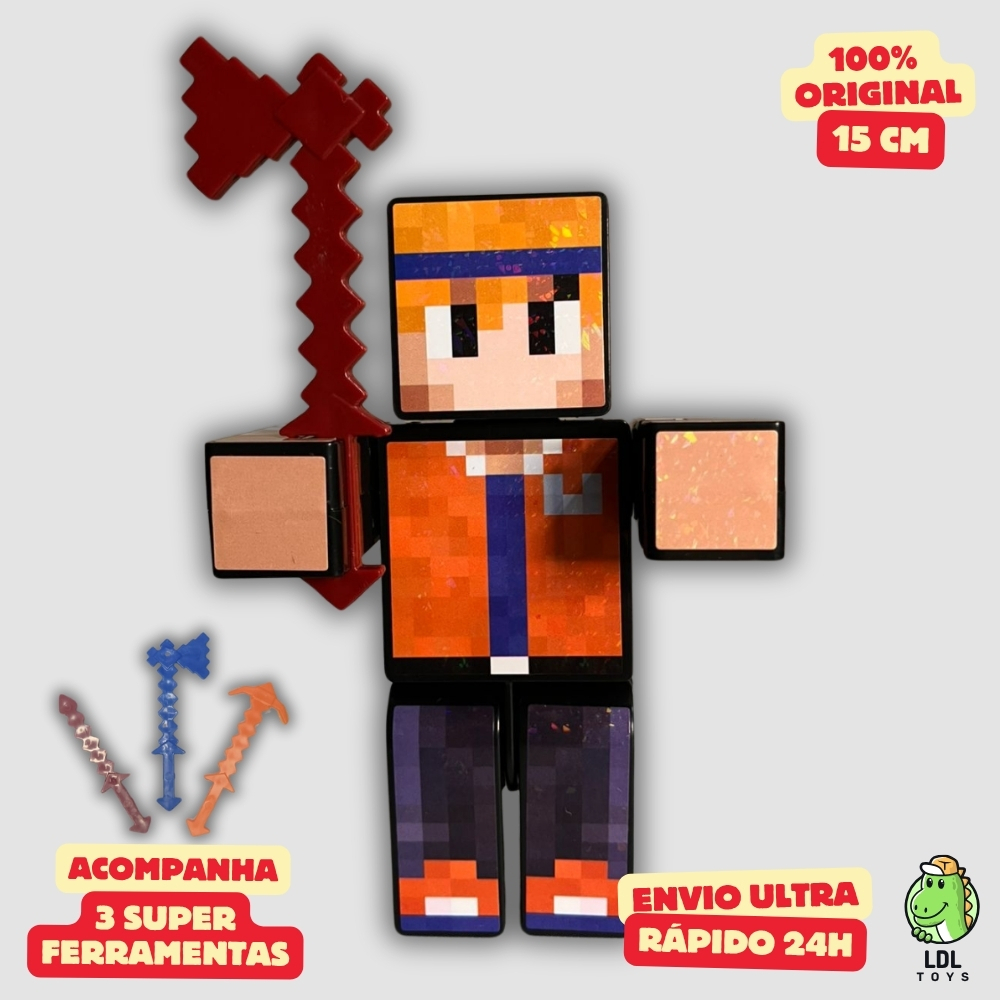 Boneco Hey Davi Família Arqueira 15cm Articulado Com 3 Ferramentas Youtuber Algazarra