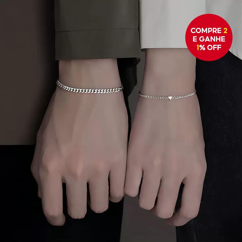 Conjunto De Pulseira De Coração De Casal Combinando Para Ele E Seu Presente De Aniversário De Amor M