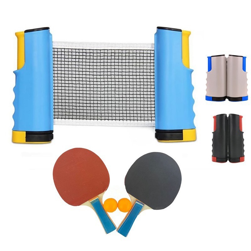 Kit Completo de Tênis de Mesa | Rede Retrátil + 2 Raquetes + 3 Bolinhas  Jogue em Qualquer Lugar