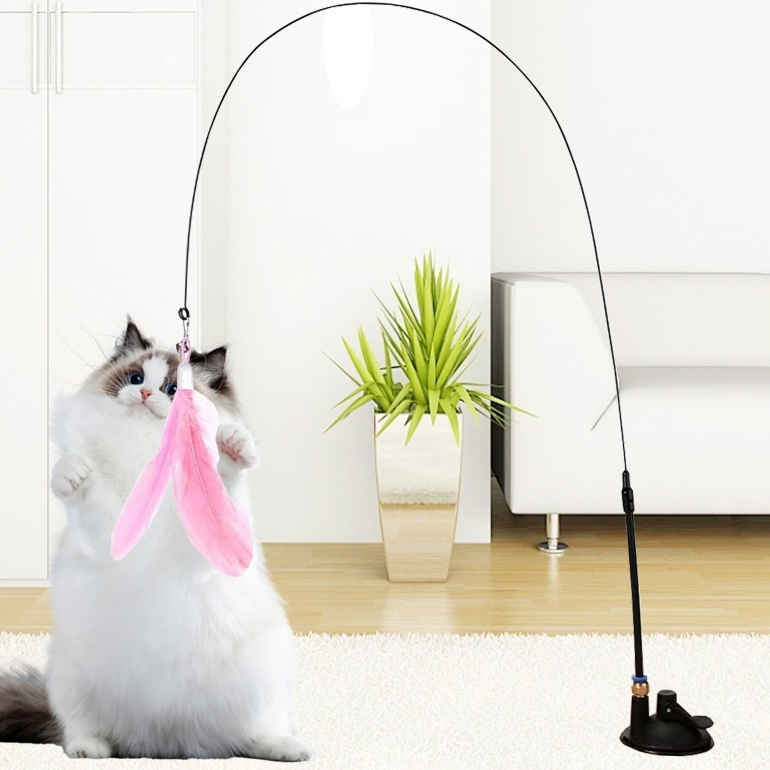 Brinquedos Para Gatos, Como Varas Automáticas, Ventosas Com Penas E Sinos, Garantem Diversão E relax