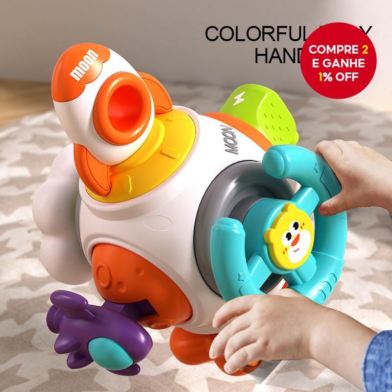 Cubo De Atividade Sensorial Para Educação Infantil Com Bola Hexagonal Giratória E Quebra-Cabeça Pres