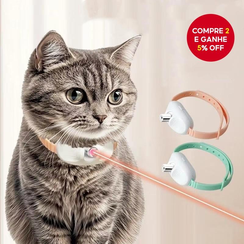 Colar de Brinquedo a Laser para Gato – Estimulação Inteligente e Automática para Entretenimento Feli