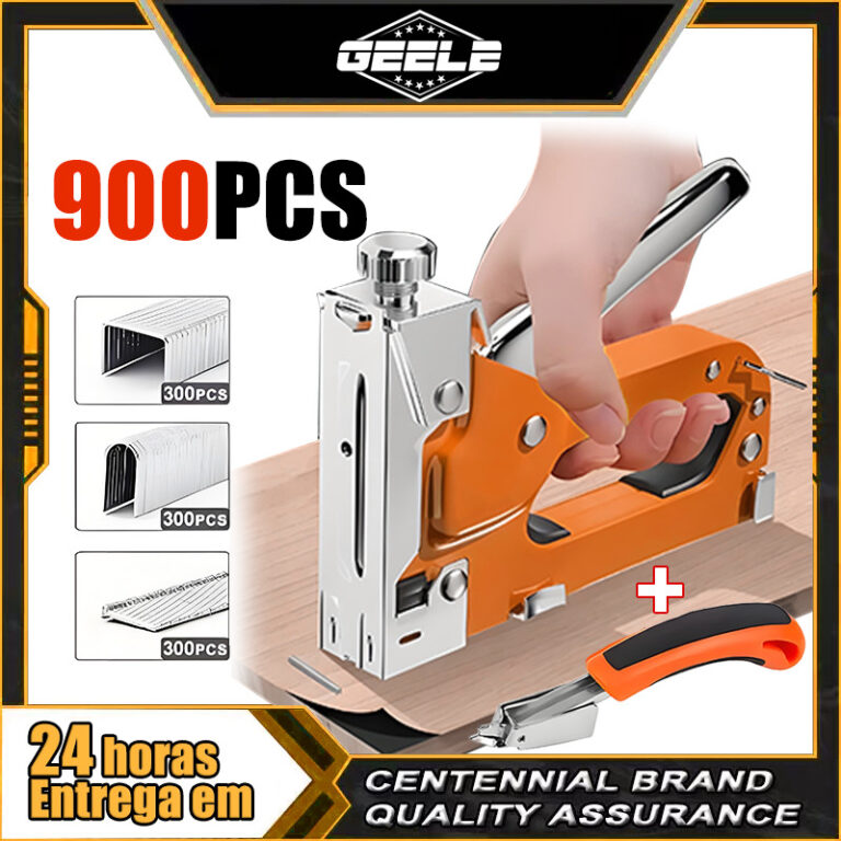 Grampeador Tapeceiro + 900 Grampos Ferramentas Pro
