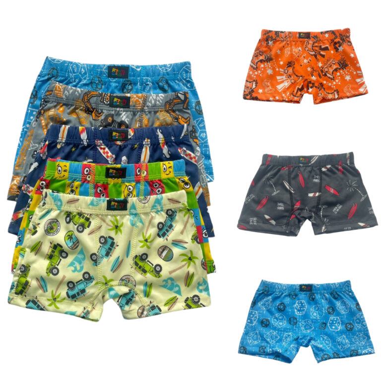 Kit Cueca Box Boxer Infantil De Criança Cuecas In