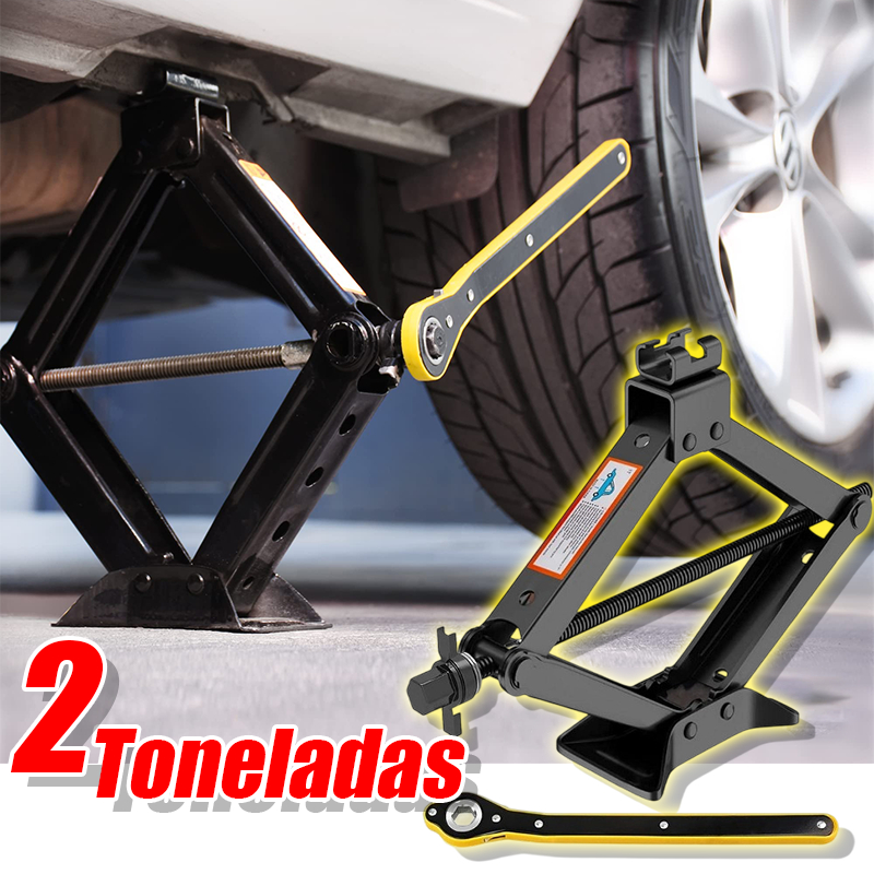 Macaco Sanfona Universal 2 Toneladas 2000kg – Kit com Chave Catraca para Carros, SUVs E Passeios