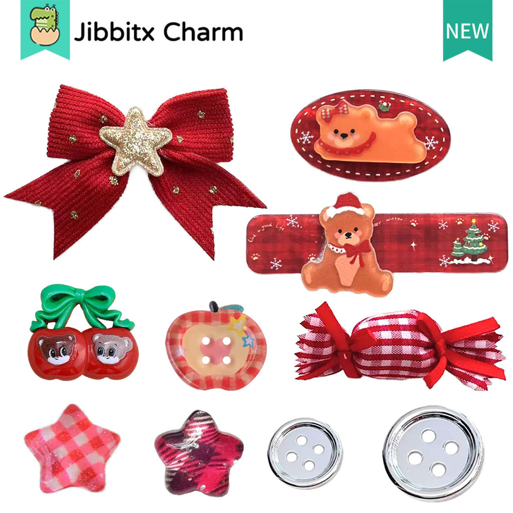 Jibbitx Moda Tamanco Charme Criativo Bonito Dos Desenhos Animados Padrão Colorido DIY Sapatos Fivela