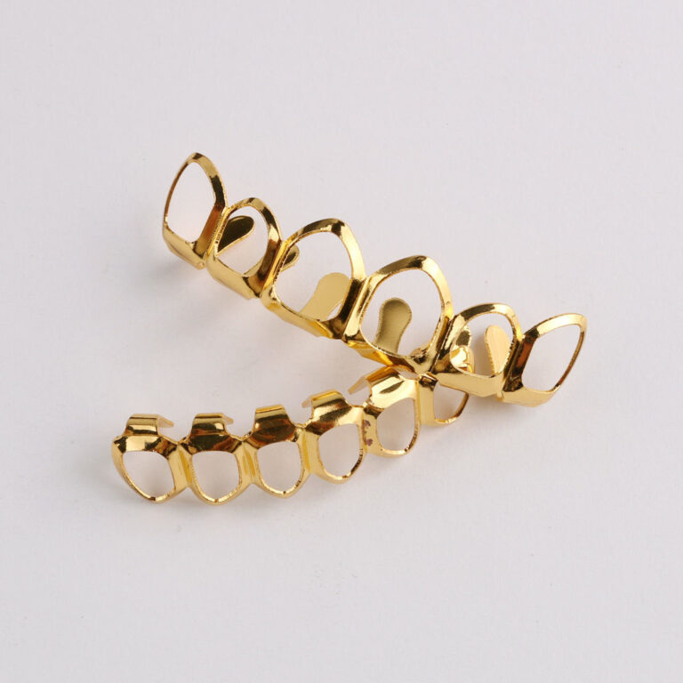 18k ouro dentaduras Halloween oco dentes dourados 