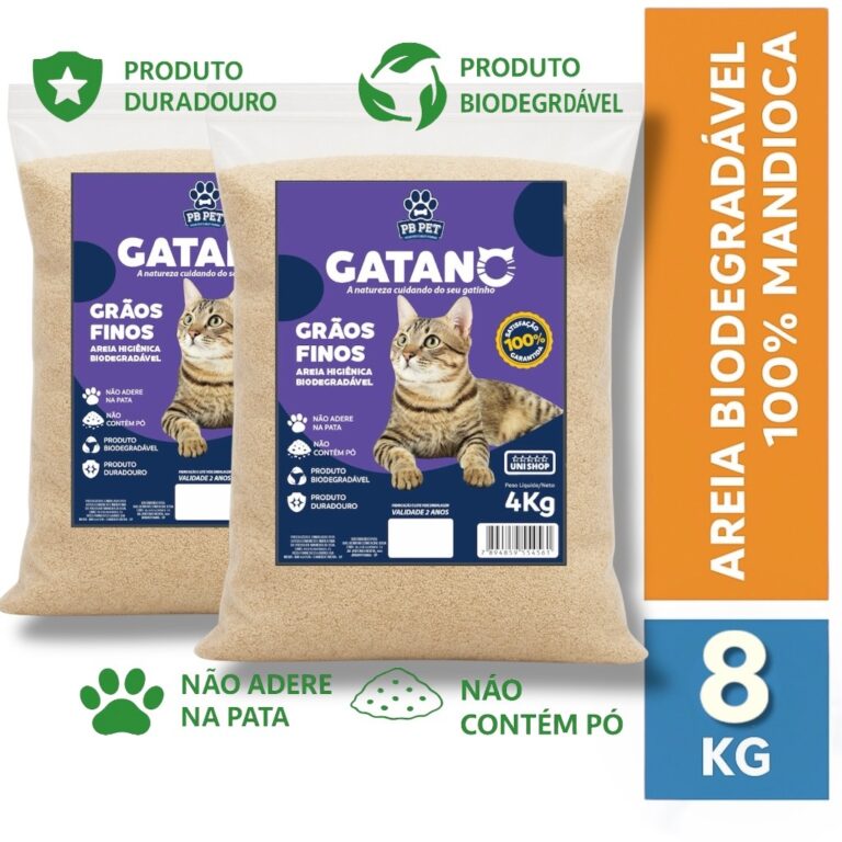 Kit 2 Areia Mandioca Para Gato Biodegradável 100%