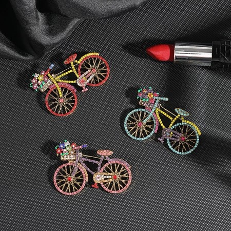 Europeu americano incrustado strass bicicleta broc