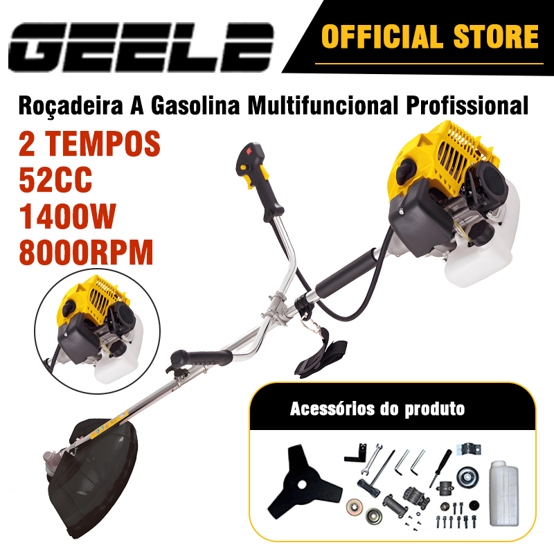 Roçadeira A Gasolina Multifuncional Profissional 52cc 2tempos Muito Potente