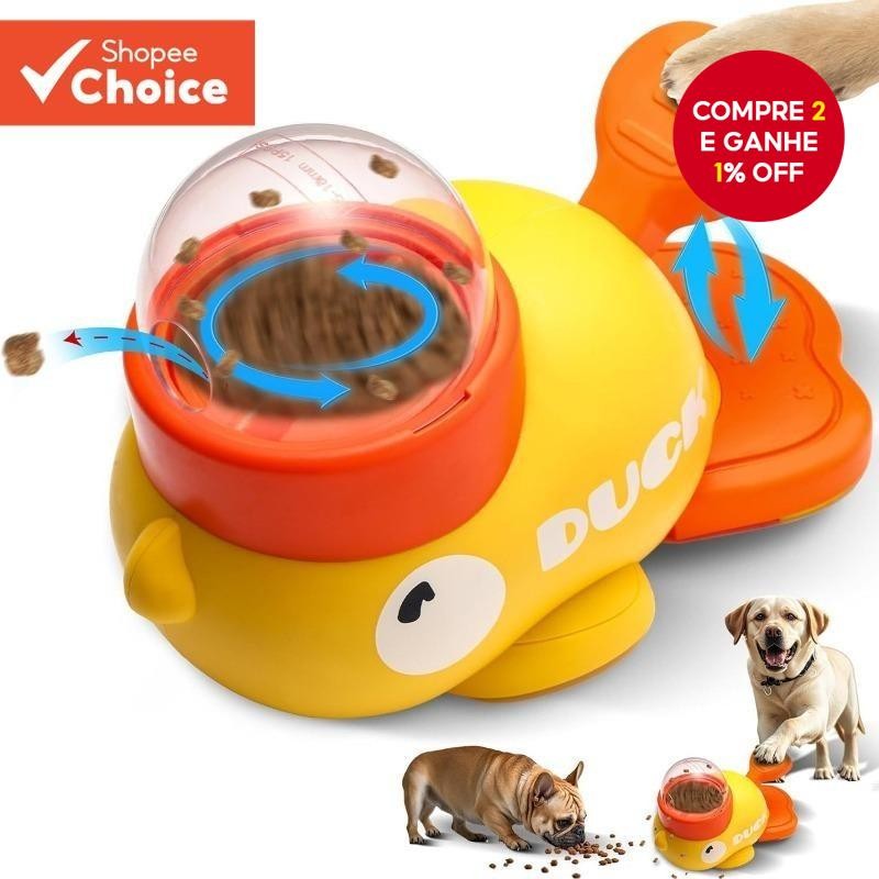 Brinquedo Interativo Para Alimentação De Cães PetJoy-Distribuidor De Tratamento De Pato De Desenho A