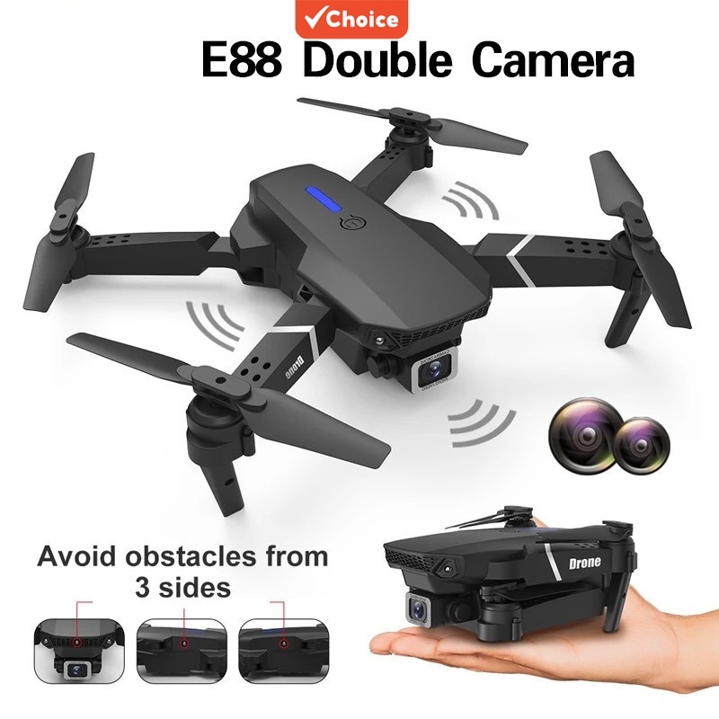 Drone E88 Pro HD com Câmera Dupla, Posicionamento WiFi FPV e Modo de Manutenção de Altura, Quadcopte