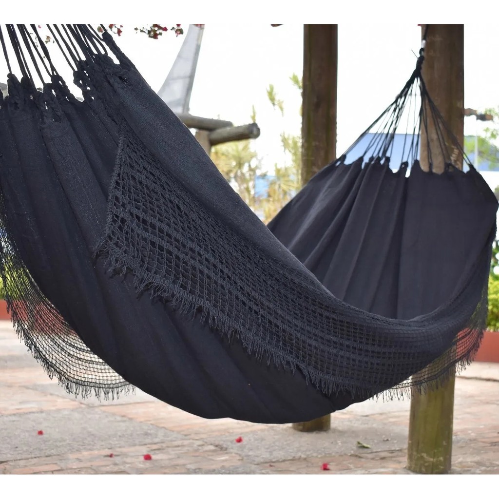 Rede De Dormir Descanso Jeans Gigante Resistente Algodao Delux