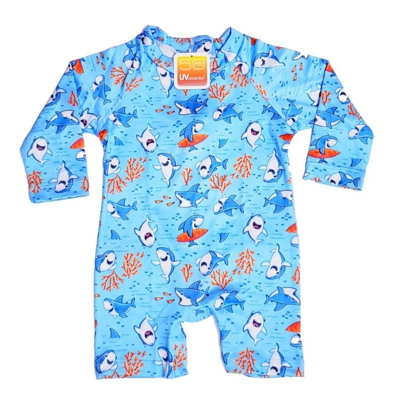 Macacão Praia Bebê Proteção Solar Uv FPU50 Piscina Natação Surf