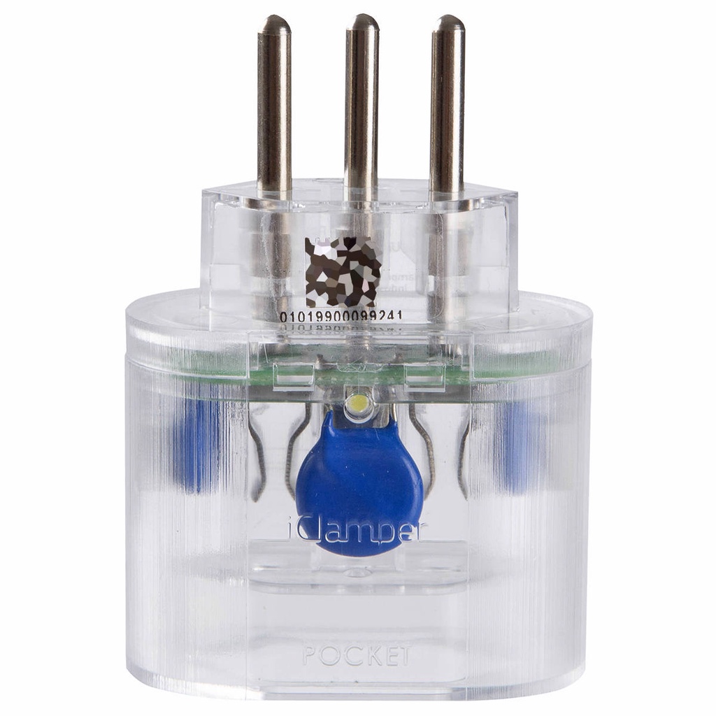 DPS iClamper Pocket 3 Pinos 10A Portátil Proteção contra Surtos Elétricos e Raios Clamper 3P Transpa