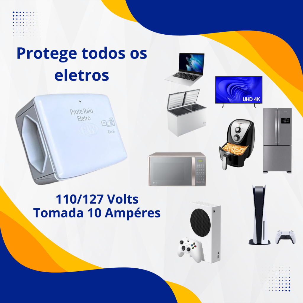 Protetor Contra Raios Surtos Picos Eletrodomesticos – Tv, Notebook, Airfryer, Micro-ondas