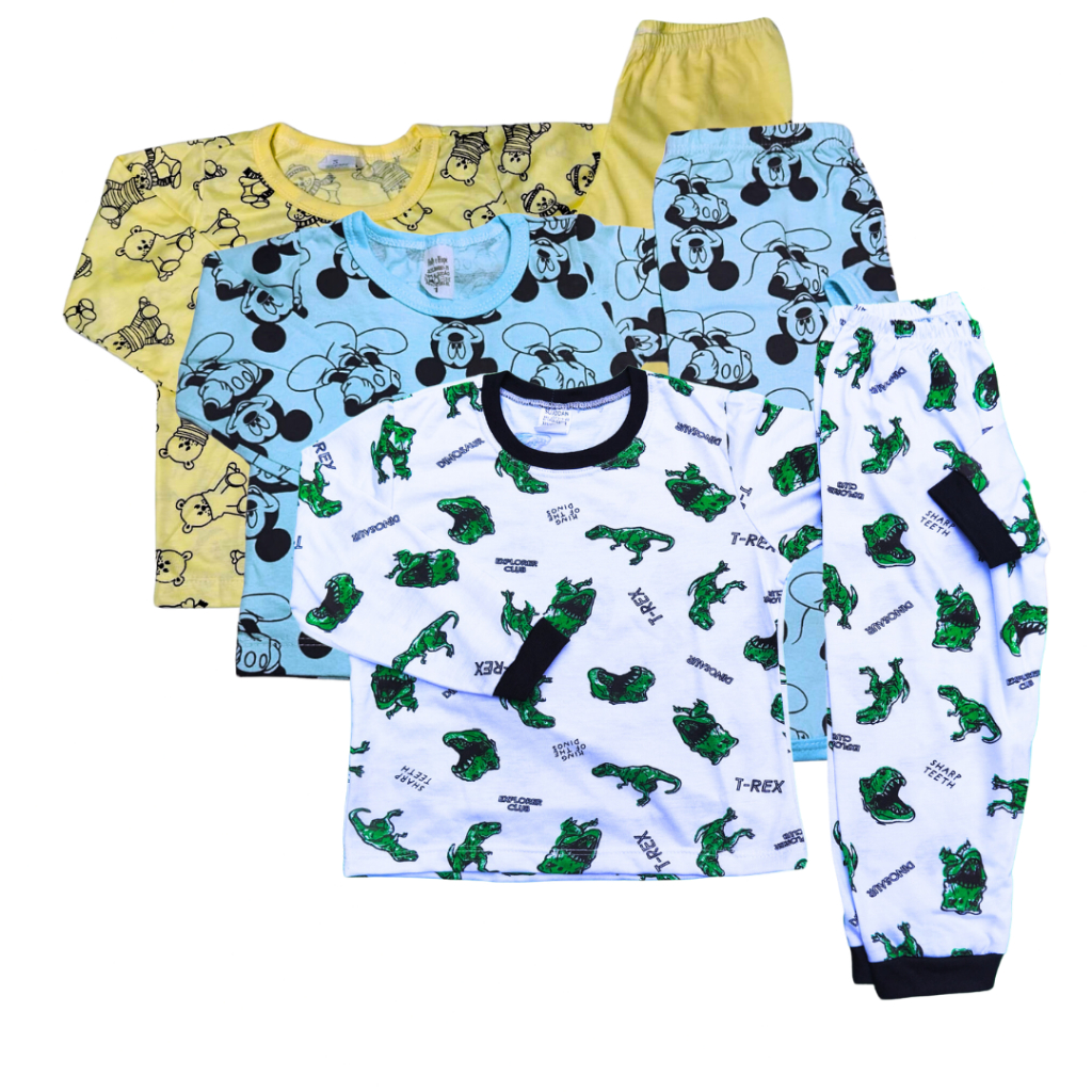 pijamas Infantil Meninos Crianças do 1 a 12 anos