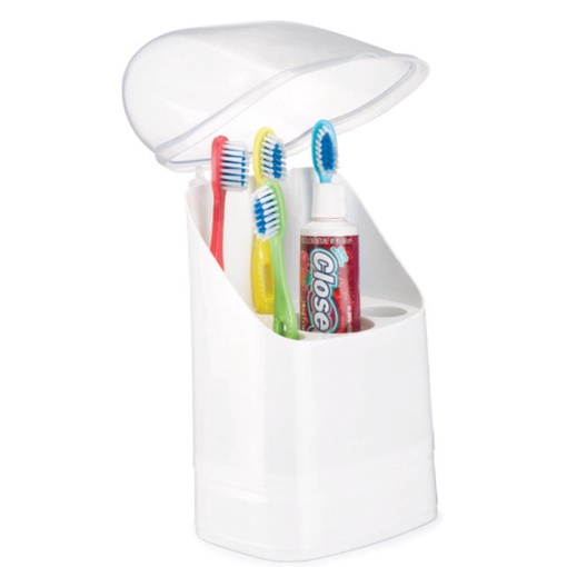 Porta Escovas E Pasta C/ Tampa Branco
