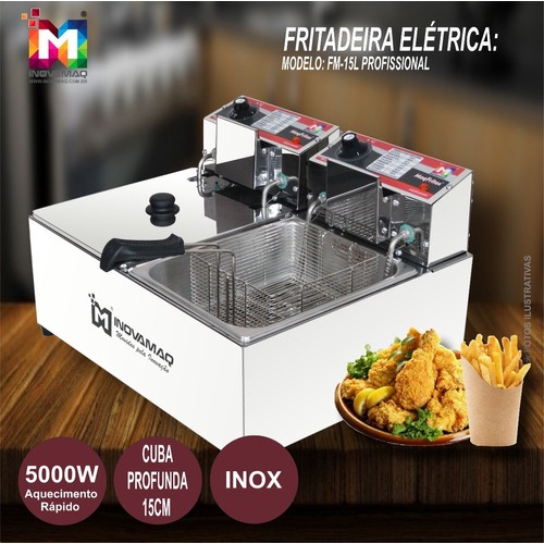 Fritadeira Elétrica Prof 2 Cubas 15l – 127v