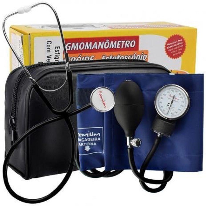 Kit Esfigmomanometro E Estetoscopio Simples Premiu