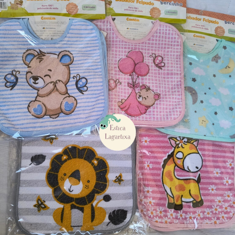 Babador Bebe kit com 6 forro Impermeável PVC Teci