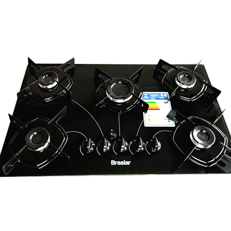 Fogão cooktop 5 bocas a gas bivolt acendimento au
