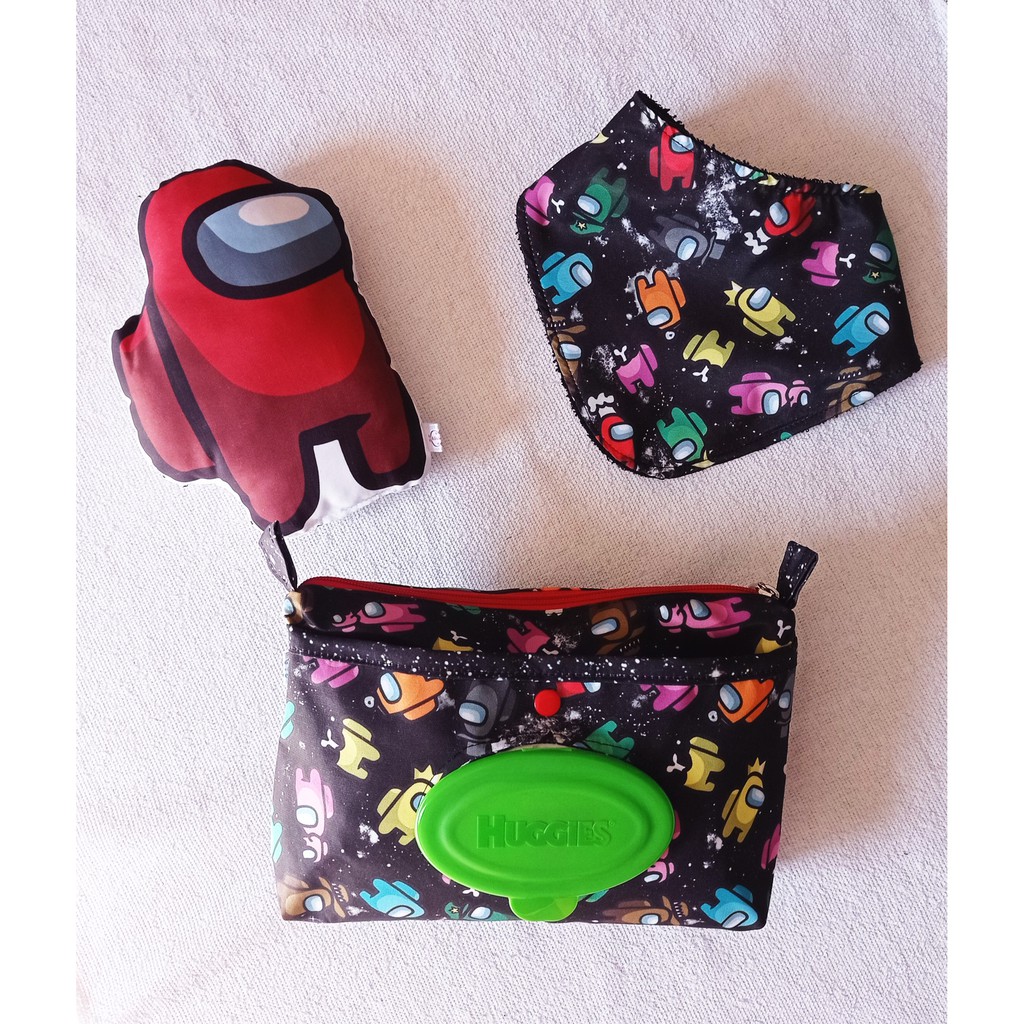 Kit do Bebê – Among Us – Necessaire do Bebê + Babador + Naninha