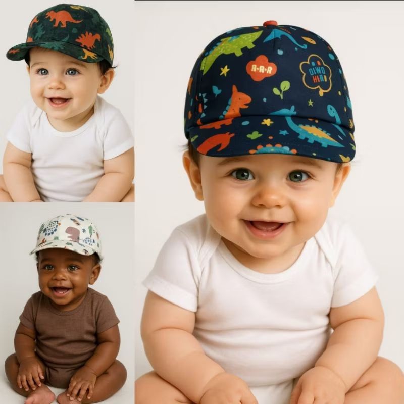 Boné Bebê Infantil 0 a 12 meses Chapéu Crianças Liso e Estampado.