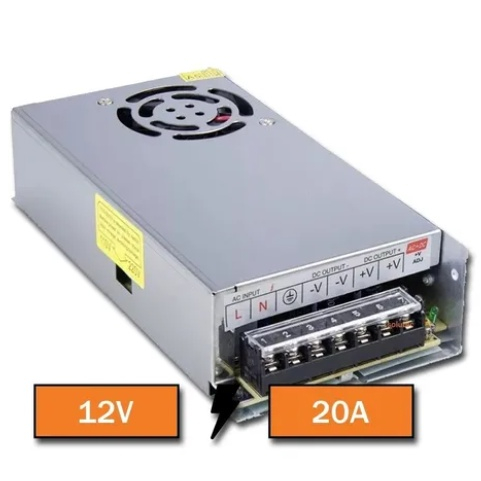 Fonte Chaveada 20A 12V 240W Bivolt Som Automotivo 