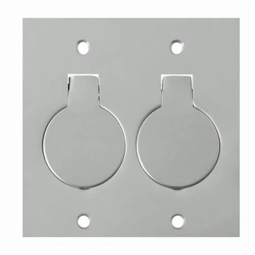Placa De Piso 4×4 Aluminio 2 Tomada Redonda &