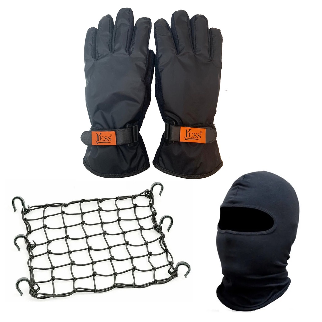 Kit para Proteção Motoboy Rede Aranha, Luva Yess e Balaclava