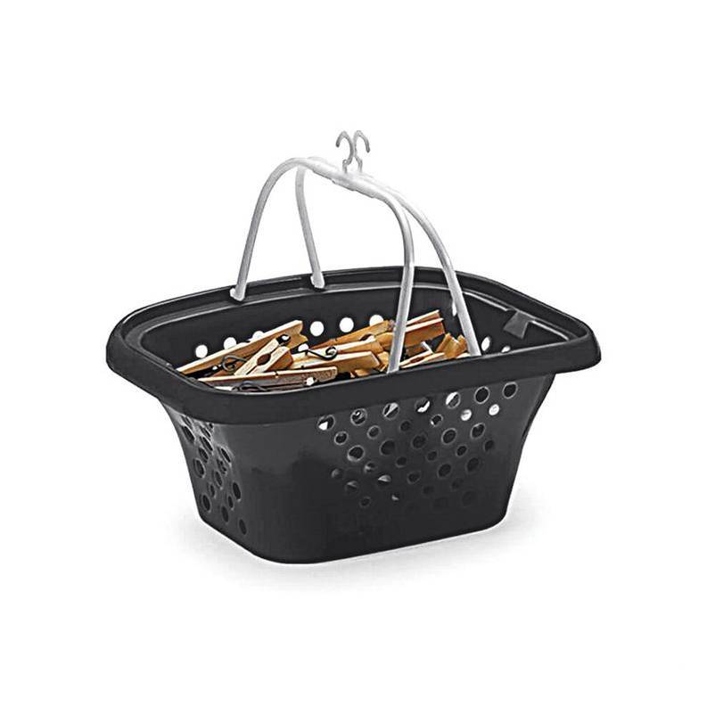 Cesto para Prendedor de Roupas 18,8x24x11cm Ideal para Organizar Itens de Lavanderia e Secagem