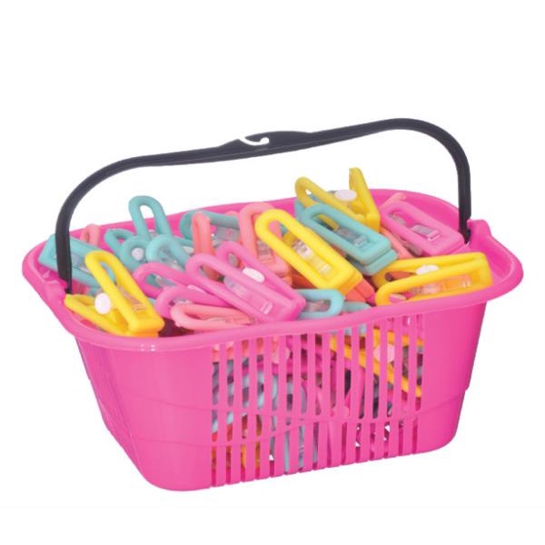 Cesta Plástica Para Prendedor de Roupas com Alça