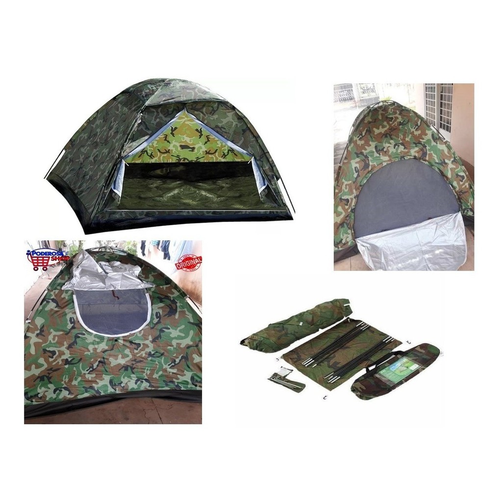 Barraca 6 Pessoas Nova Camuflada Exercito Verde Lacrada Nova