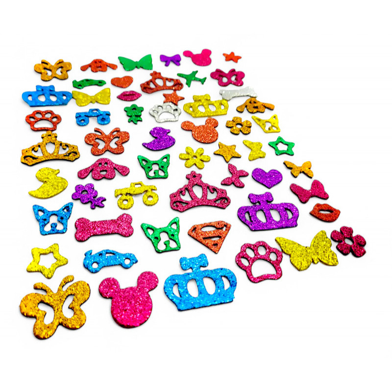 200 Adesivos Pet Sortidos Laços Piercings Eva Com Glitter Para Pet Shop  Banho E Tosa
