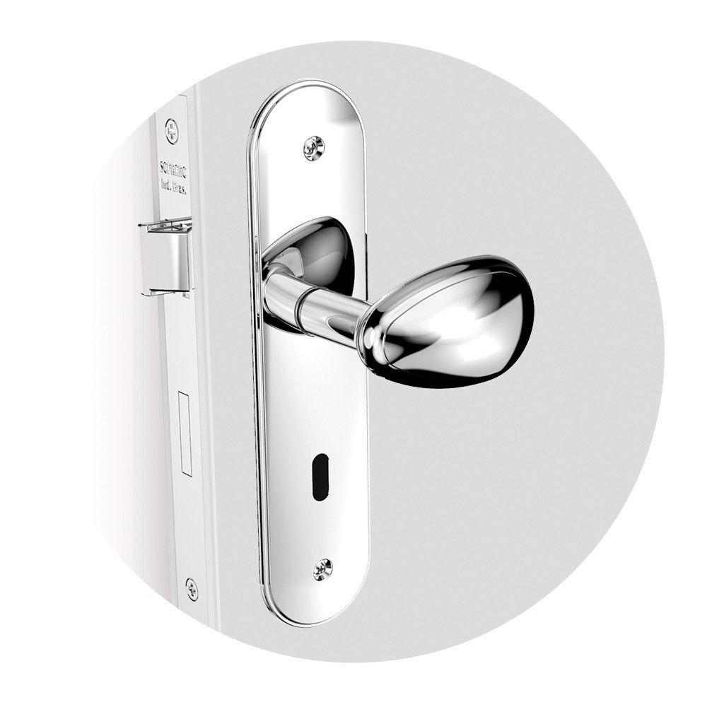 Fechadura Interna Soprano Com Espelho Bora Taco golf Cromado