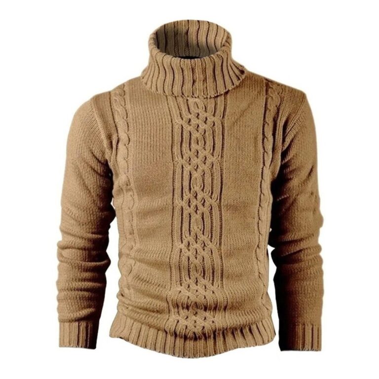 Cacharrel Casaco Blusa Tricot Lã Masculina Canela