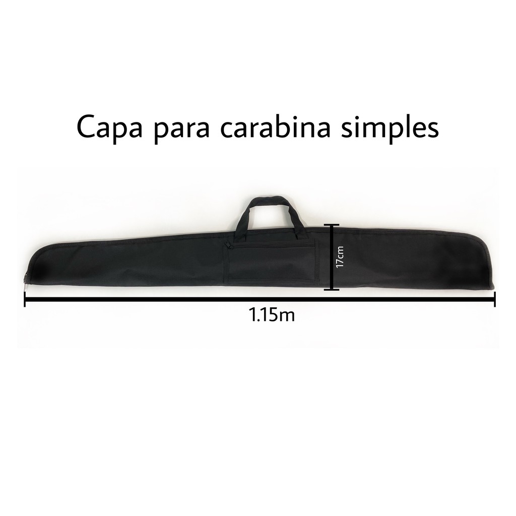 Capa De Carabina 1,15m Preta Simples- Bh Confeccoes