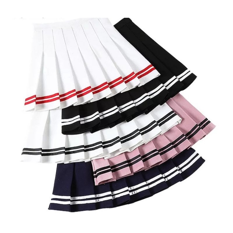 saia cosplay pregueada com listras